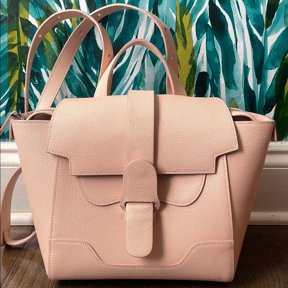 Senreve Mini Maestra Blush Leather Backpack